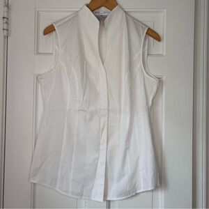 Brooks Brothers Supima White Fitted Button Down Sleeves Blouse Size 10